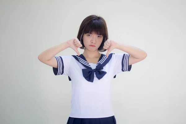 Japans Tiener Mooi Meisje Student Niet Graag — Stockfoto