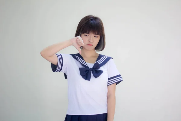 Japoński Nastolatek Piękne Dziewczyna Student Nie Lubię — Zdjęcie stockowe