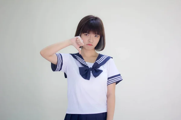 Japonais Adolescent Belle Fille Dans Étudiant Aime Pas — Photo