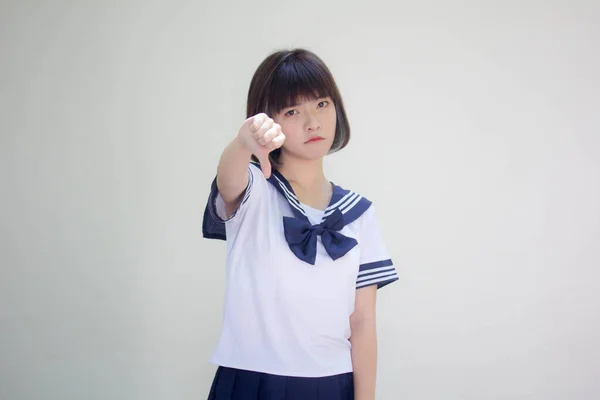 日本十多岁的漂亮女生在学生中不喜欢 — 图库照片