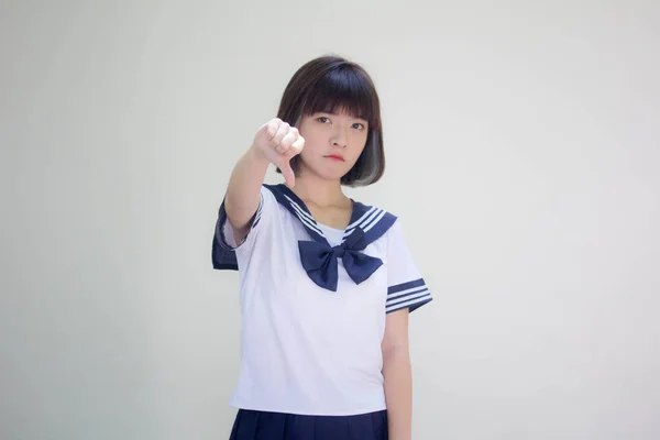 Japán Tini Gyönyörű Lány Diák Nem Tetszik — Stock Fotó