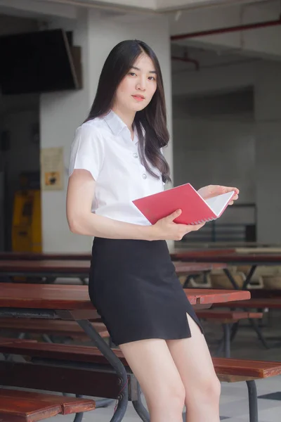 Retrato Tailandés Adulto Oficina Chica Leer Libro — Foto de Stock