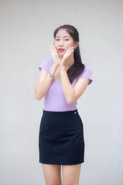 Retrato Tailandês Adulto Escritório Menina Grito — Fotografia de Stock
