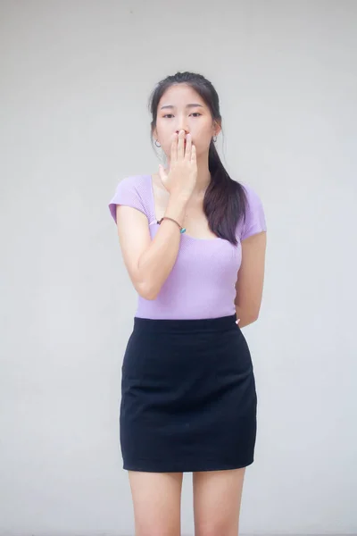 Portré Thai Felnőtt Irodai Lány Csendes — Stock Fotó