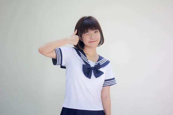 Japán Tini Gyönyörű Lány Diák Kiváló — Stock Fotó