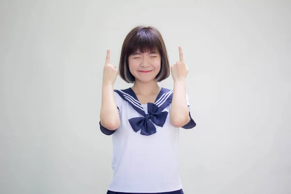 Japonais Adolescent Belle Fille Dans Étudiant Pointage — Photo