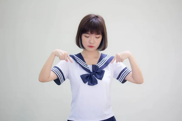 Japonais Adolescent Belle Fille Dans Étudiant Pointage — Photo