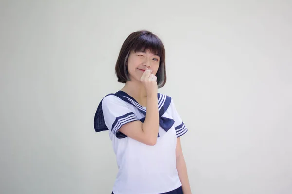 Japans Tiener Mooi Meisje Student Geven Hart — Stockfoto