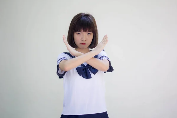 Japonês Teen Bela Menina Estudante Parar — Fotografia de Stock