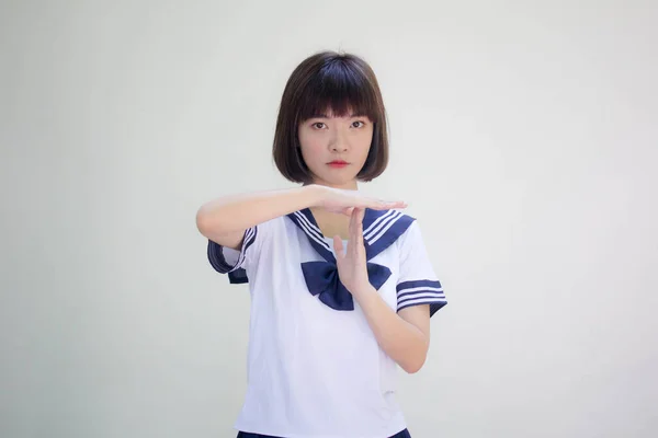 Japonés Adolescente Hermosa Chica Estudiante Tiempo Fuera —  Fotos de Stock