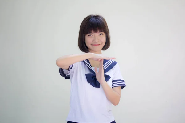 Japonky Teen Krásná Dívka Studentské Time Out — Stock fotografie
