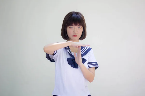 Japonés Adolescente Hermosa Chica Estudiante Tiempo Fuera — Foto de Stock
