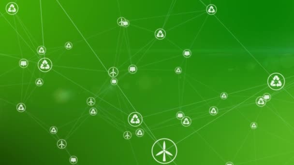 Ecología Reciclaje Medio Ambiente Natural Energía Verde Símbolos Abstractos Representación — Vídeos de Stock