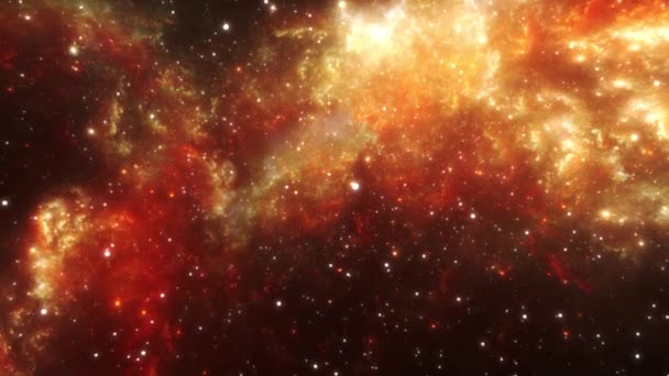 Flyger i yttre rymden. Rymdbakgrund. Miljarder stjärnor och galaxer. Space nebulosa bakgrund — Stockvideo