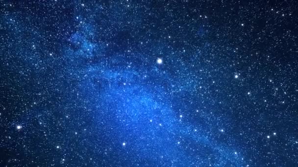 Межгалактическое путешествие через светящиеся неоновые скопления звёзд и галактик в дальние уголки Вселенной. Анимированный космический фон. Безмолвный, лохматый, анимационный. — стоковое видео