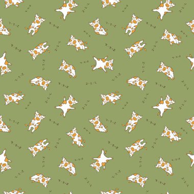 Çizgi filmlerdeki gibi kusursuz, değişik pozlarda uyuyan sevimli boğalar.