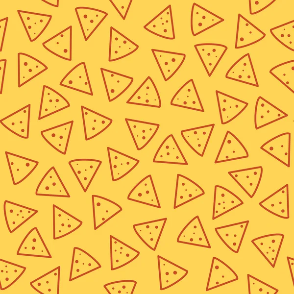 Nacho chipek sokat sárga háttér — Stock Vector