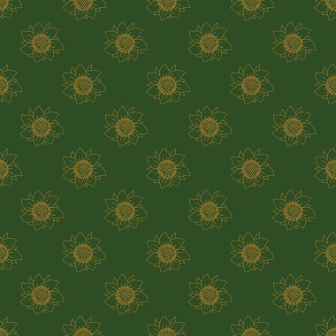 Çekirdekli ayçiçeği ile özet yeşil desen