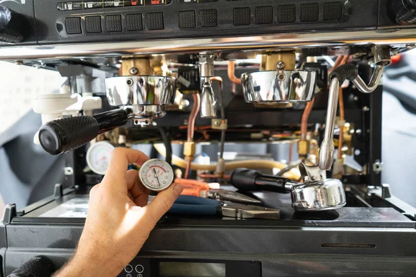 repair of the coffee machine photo. disassembled coffee machine