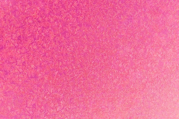 Rosafarbener Frost Auf Einem Glashintergrund Textur Gemustertes Milchglas — Stockfoto