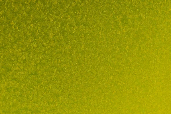 ガラスの背景に黄色の霜 テクスチャパターン化されたフロストガラス — ストック写真