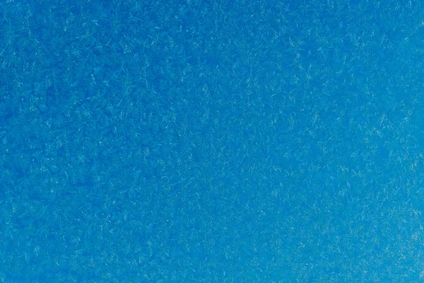 ガラスの背景に青い霜 テクスチャパターン化されたフロストガラス — ストック写真