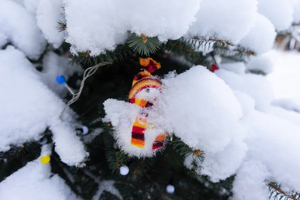 Natal Decoração Árvore Ano Novo Com Brinquedos — Fotografia de Stock