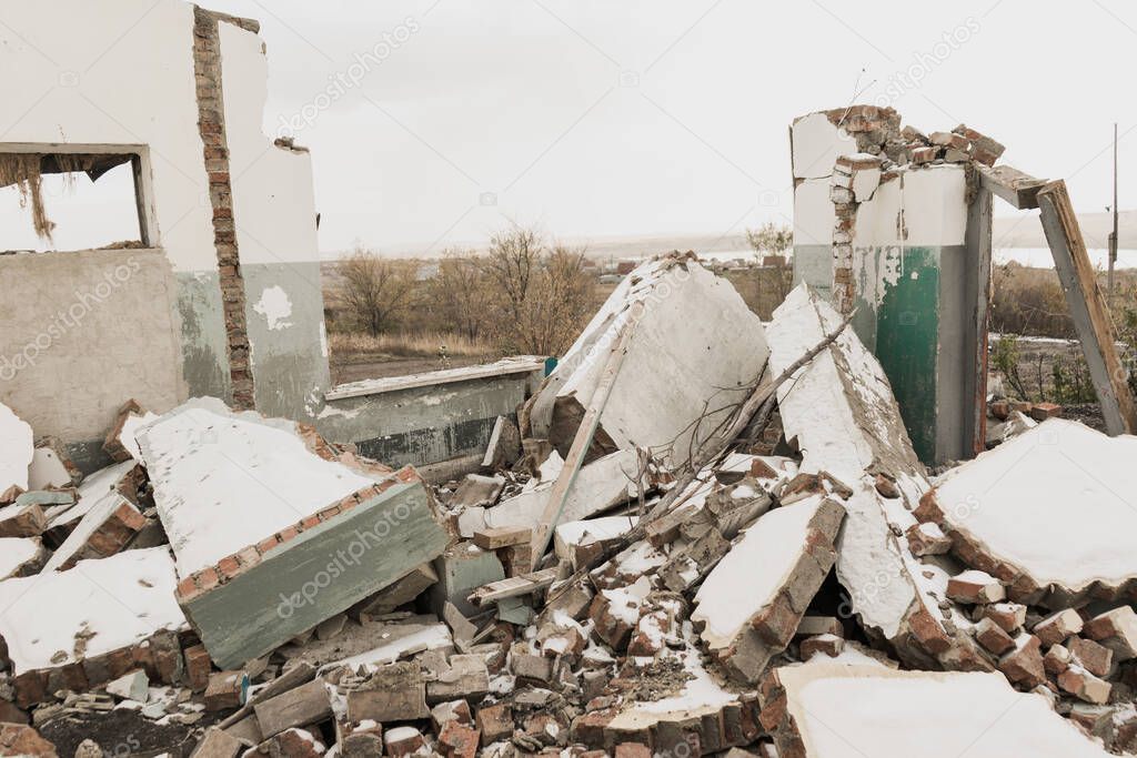 abandoned building destroyed a military base