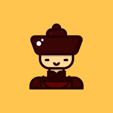 Qing Dinasty Bakanının Kostüm Simgesi İçinde Çinli Erkek