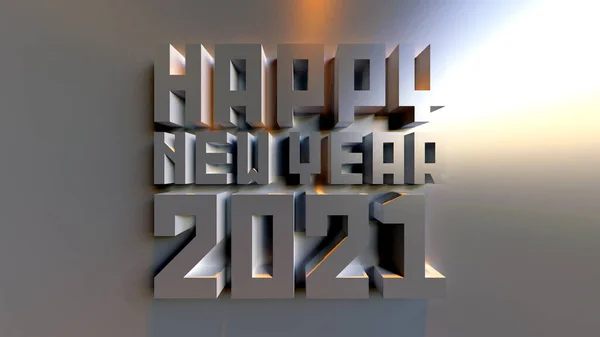 Rendering Happy New Year 2021 Tipografia — Fotografia de Stock