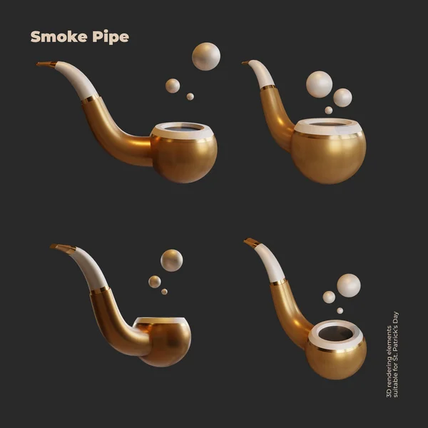 Smoke Pipe Rendering Collection Adapté Pour Saint Patrick — Photo