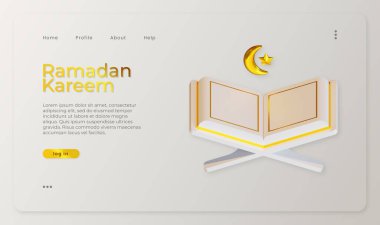 Kuran 3D resimli Ramazan Kareem iniş sayfası