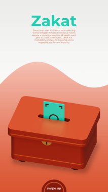 Hayırseverlik Kutusu 3B Hazırlama ile Zakat Sosyal Medya Hikayesi Şablonu