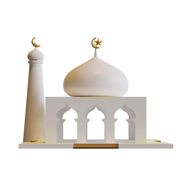 Eid Mubarak Mosque Rendering Illustration — Stock Photo, Image