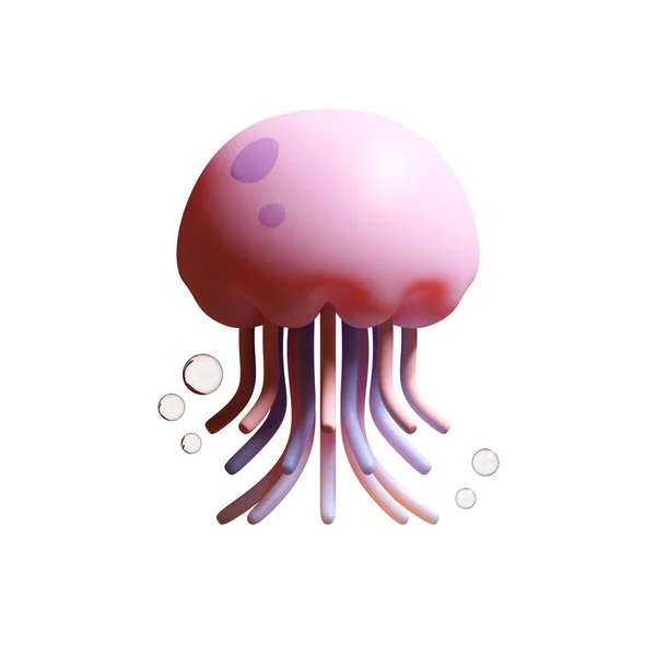Jellyfish Rendering Illustration 해양의 — 스톡 사진