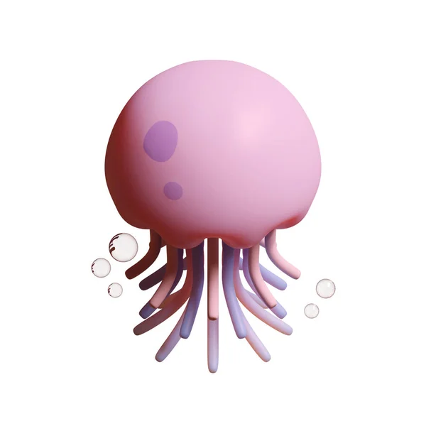 Jellyfish Rendering Illustration 해양의 — 스톡 사진