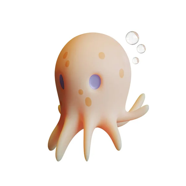 Vykreslovací Ilustrace Chobotnice Vhodná Pro Světový Den Oceánů — Stock fotografie