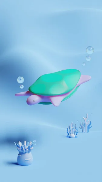 Ilustración Representación Tortuga Marina Adecuada Para Evento Del Día Mundial —  Fotos de Stock