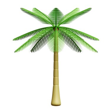 Yaz Hindistancevizi Ağacı 3D Görüntü, yaz, turizm, tatil veya tatil etkinliği teması için uygun.