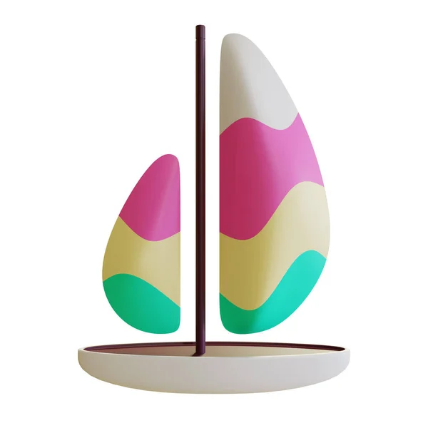 Summer Sailboat Rendering Illustration Adatto Estate Turismo Vacanza Evento Tema — Foto Stock