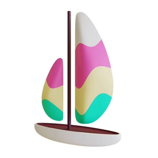 Summer Sailboat Rendering Illustration Adatto Estate Turismo Vacanza Evento Tema — Foto Stock