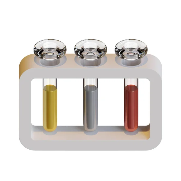 Test Tube Rendering Illustration Suitable New Normal School Education Back — Stock Photo, Image