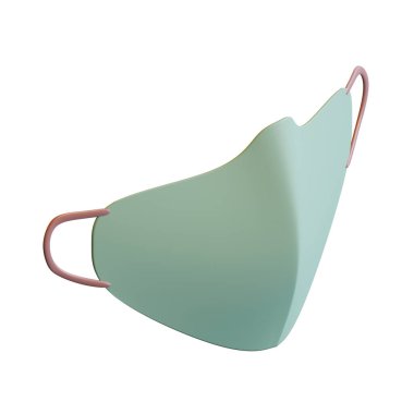 Tıp Maskesi 3D Resim Hazırlama, yeni normal okul, eğitim veya Okul Teması İçin Uygun