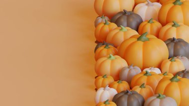 Kabaklı sonbahar iniş sayfası şablonu 3D görüntüleme