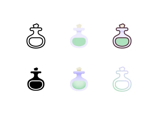 Halloween Potion Icon Six Different Style — ストックベクタ