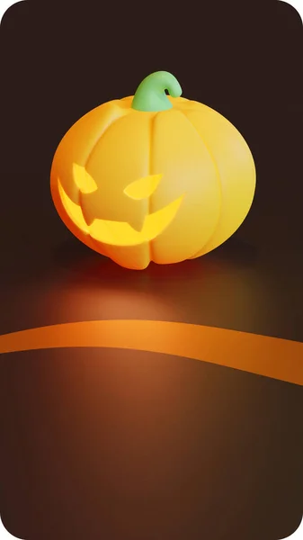 Halloween Mobiltelefon Felhasználói Felület Sablon Sütőtök Renderelés — Stock Fotó