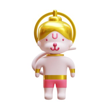 Diwali Hanuman 3D Çizim Elementi