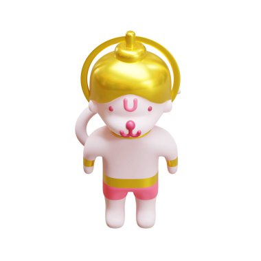 Diwali Hanuman 3D Çizim Elementi