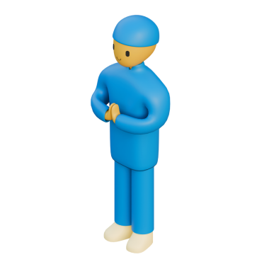 Mütevazı el hareketleriyle İslami çocuk karakteri. Isometric view 3d çizim tasarımı ögesi. Bayram ve Ramazan teması için uygundur.