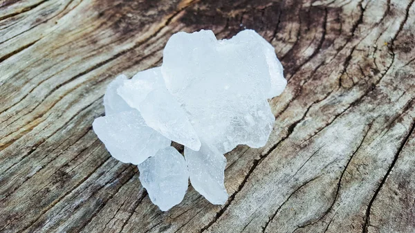 Alaun Auf Holzplanke Konzept Für Körperdeo — Stockfoto